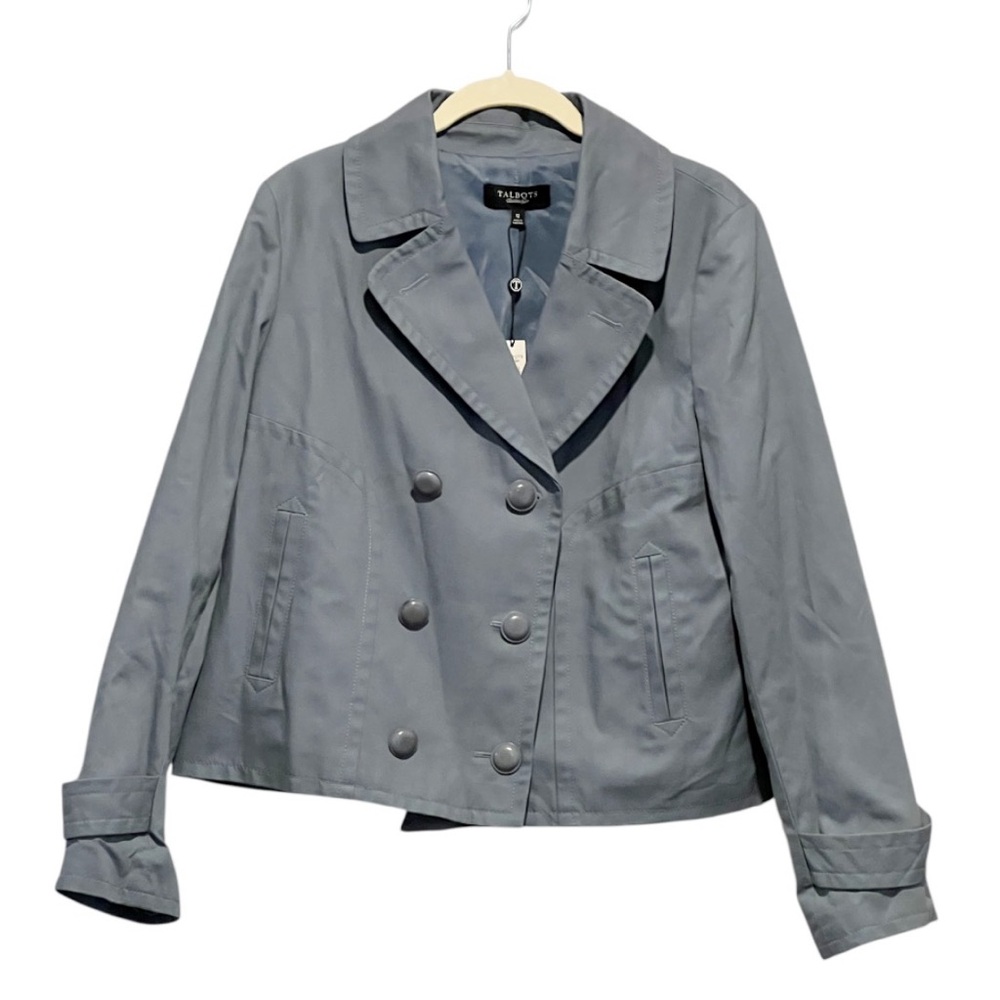 Talbots Jackie Fit Double Breasted Cotton Jacket Size 12